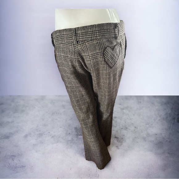 Vintage Juicy Couture Wool blend Tweed trousers flare leg SZ28 heart on back USA - Picture 5 of 13